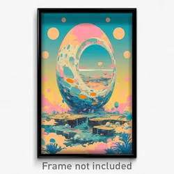 Movie Art Poster - Light Blue Easter Eggs (Psychedelic Retro Weird Film Print)