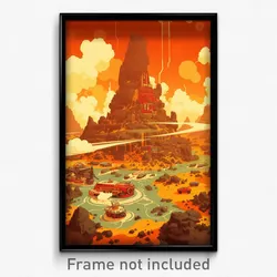 Movie Art Poster - Unkempt Geyser (Psychedelic Trippy Retro Cartoon Film Print)