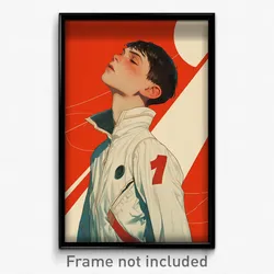 Movie Art Poster - Boy Feeling Enchanted, Rectangular White (Retro Film Print)