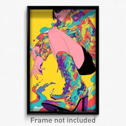 Anime Art Poster - Boy Feeling Flakey Wearing Memorable Knee Boots (Print)