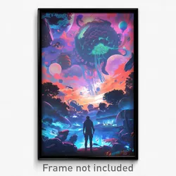 Movie Art Poster - Dreary Yard (Psychedelic Trippy Retro Cartoon Film Print)