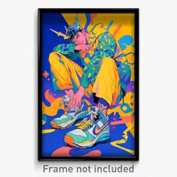 Anime Art Poster - Man Feeling Cheeky Wearing Delightful Pointy Footwear (Print)