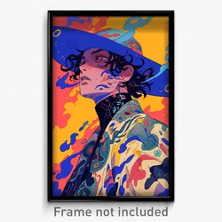 Anime Art Poster - Boy Feeling Empathy Wearing Rich Sun Hat (Print)