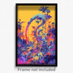 Art Poster - Buoyant Exotic Area (Psychedelic Trippy Weird 11x17 Cartoon Print)