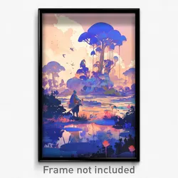 Art Poster - Harmonious Wetland (Psychedelic Trippy Weird 11x17 Print)