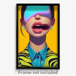 Art Poster - Memorable Mouth (Psychedelic Trippy Weird 11x17 Cartoon Print)