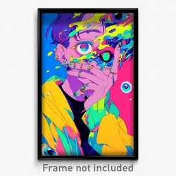 Anime Art Poster - Boy Feeling Enthusiasm, Soft Multiple Piercings (Print)
