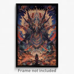 Art Poster - Detailed Wigwam (Psychedelic Trippy Weird 11x17 Cartoon Print)