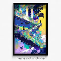 Art Poster - Enormous Balcony (Psychedelic Trippy Weird 11x17 Cartoon Print)