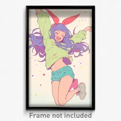 Anime Art Poster - Girl Feeling Excitement Wearing Homely Sweatband (Print)