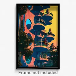Movie Art Poster - Outlandish Balcony (Psychedelic Retro Weird Film Print)