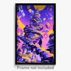 Movie Art Poster - Quirky Battlements (Psychedelic Retro Weird Film Print)