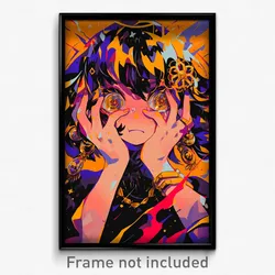 Anime Art Poster - Woman Feeling Mad Wearing Antique Gold Earrings (Print)