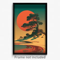 Movie Art Poster - Oval Sandbar (Psychedelic Trippy Retro Cartoon Film Print)