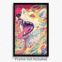 Art Poster - Musty Dog (Psychedelic Trippy Weird 11x17 Cartoon Print)