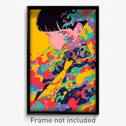 Anime Art Poster - Boy Feeling Interest, Adventurous Yellow Neckerchief (Print)