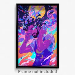 Anime Art Poster - Man Feeling Dread Wearing Loud Purple Leotard (Print)