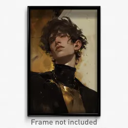 Art Poster - Boy Feeling Dread Wearing Strong Gold Trim (Art Print)