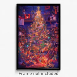 Art Poster - Cluttered Christmas (Psychedelic Trippy Weird 11x17 Cartoon Print)