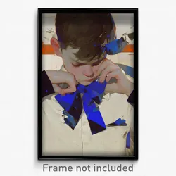 Art Poster - Boy Feeling Self Pity Wearing Silly Blue Bowtie (Art Print)