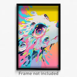 Art Poster - Tall Puppy (Psychedelic Trippy Weird 11x17 Cartoon Print)