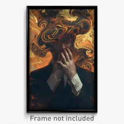 Art Poster - Man Feeling Remorse Wearing Antique Alternate Headwear (Art Print)