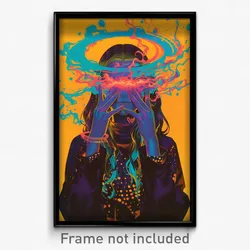 Movie Art Poster - Girl Feeling Triumphant, Agile Two Tone Headwear (Film Print)