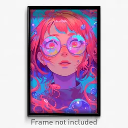 Art Poster - Tiny Stained Glass (Psychedelic Trippy Weird 11x17 Cartoon Print)