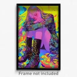 Anime Art Poster - Girl Feeling Sympathy, Well To Do Lace Up Boots (Print)