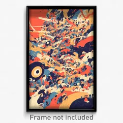 Art Poster - Crowded Trenches (Psychedelic Trippy Weird 11x17 Cartoon Print)