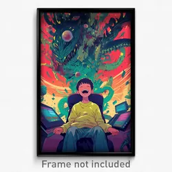 Movie Art Poster - Boy Feeling Excited, Memorable Yellow Sweater (Film Print)