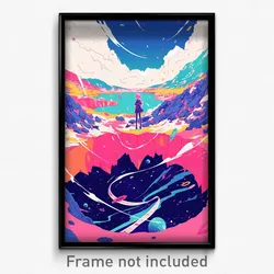 Art Poster - Imaginative Landing (Psychedelic Trippy Weird 11x17 Print)