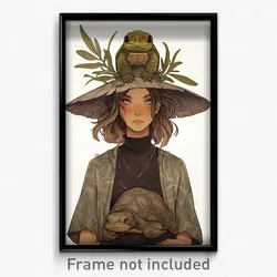 Anime Art Poster - Woman Feeling Possessive, Well Worn Hat Ornament (Print)