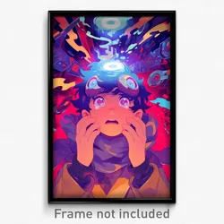 Movie Art Poster - Boy Feeling Troubled, Adorable Grey Scarf (Retro Film Print)