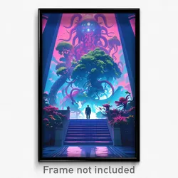 Movie Art Poster - Creepy Bush (Psychedelic Trippy Retro Cartoon Film Print)