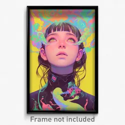 Movie Art Poster - Girl Feeling Embarrassment, Quixotic Grey Headwear (Print)