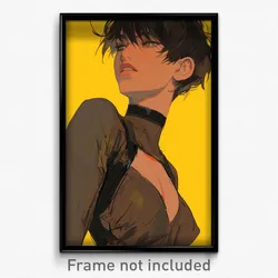 Anime Art Poster - Boy Feeling Mad Wearing Zesty Brown Bodysuit (Print)