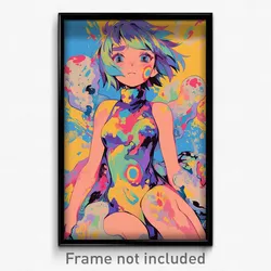 Anime Art Poster - Girl Feeling Grief, Mellow Sleeveless Turtleneck Leotard