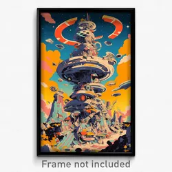 Movie Art Poster - Damaged Cathouse (Psychedelic Retro Weird Film Print)