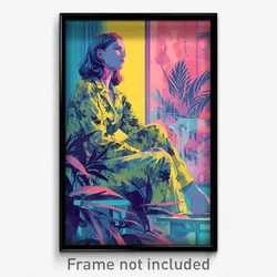 Movie Art Poster - Woman Feeling Anticipating, Outgoing Pajamas (Film Print)