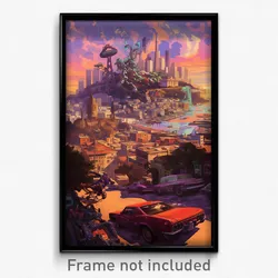 Art Poster - Villainous San Francisco (Psychedelic Trippy Weird Cartoon Print)