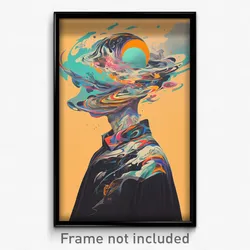 Movie Art Poster - Vivacious Head (Psychedelic Trippy Retro Cartoon Film Print)