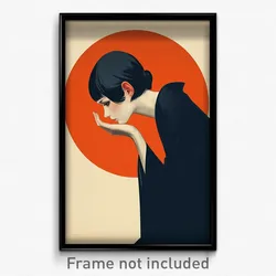 Movie Art Poster - Woman Feeling Uneasiness, Hard To Find Black Sash (Print)