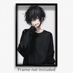 Anime Art Poster - Man Feeling Surprise Wearing Offbeat Black (Print)