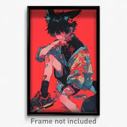Anime Art Poster - Boy Feeling Helpless Wearing Oddball Anime Clothes (Print)