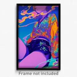 Anime Art Poster - Woman Feeling Ennui, Flamboyant High Waist Shorts (Print)