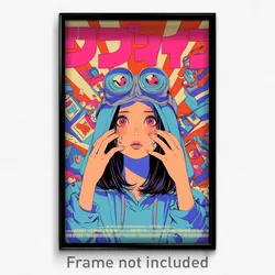 Japanese Movie Poster - Woman Feeling Offended, Scientific Blue Hoodie (Print)