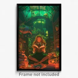 Art Poster - A Ghost Ship Sailing Across A Phosphorescent Sea