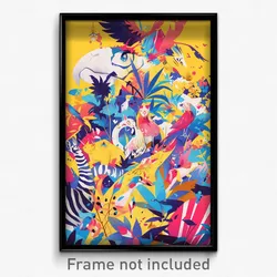 Art Poster - Flashy Zoo (Psychedelic Trippy Weird 11x17 Print)