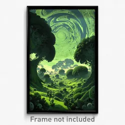 Art Poster - Green Opening (Psychedelic Trippy Weird 11x17 Print)